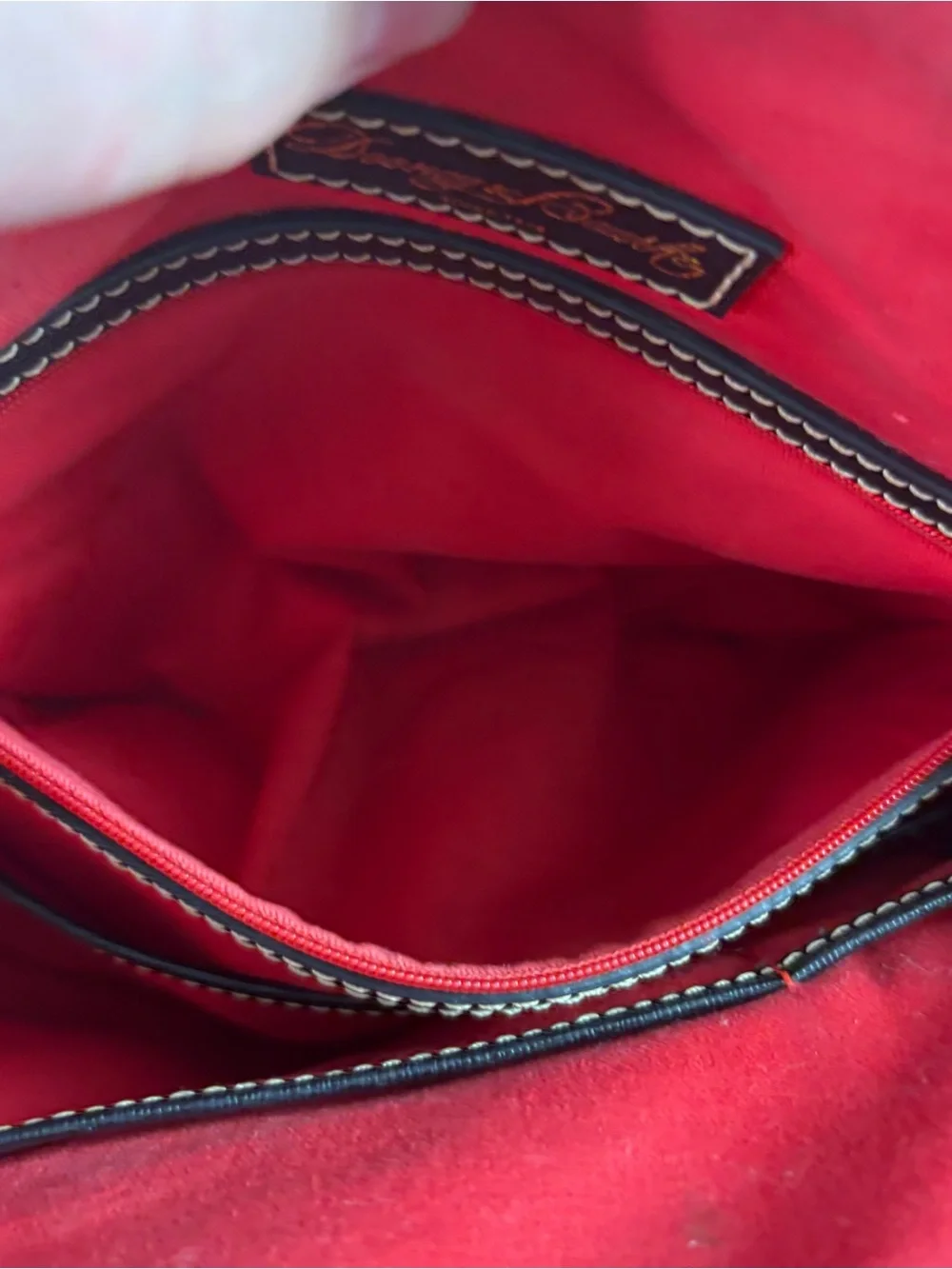 Red Buffalo Plaid Satchel with Black Leather Trim